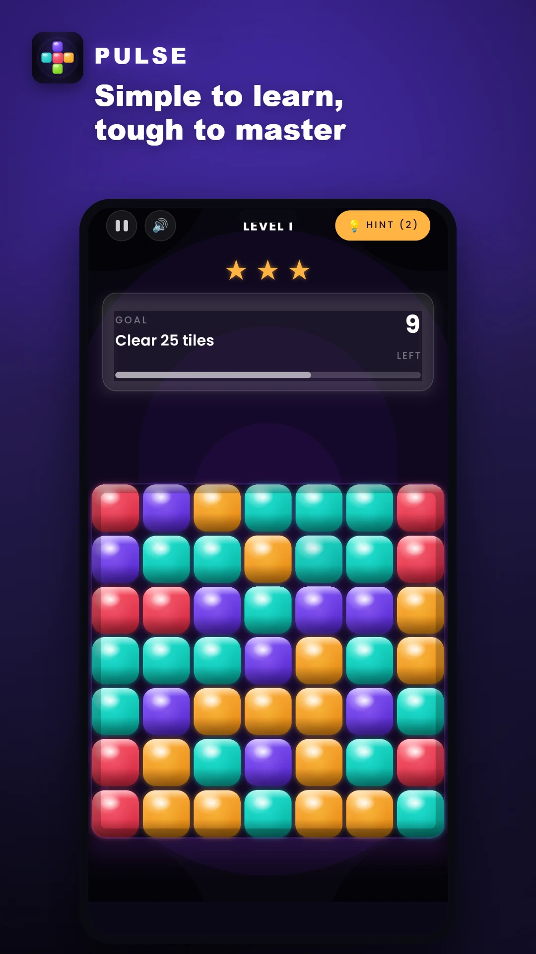 Pulse: Neon Block Match Game screenshot