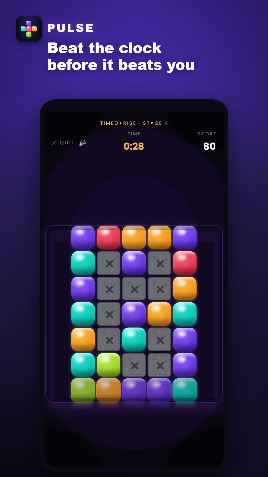 Pulse: Neon Block Match Game screenshot